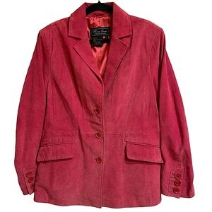 Terry Lewis Hot Pink Suede Blazer Jacket Luxe Size Medium